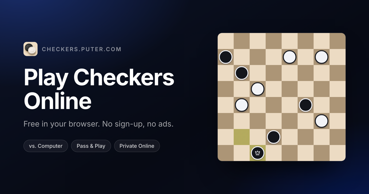 Computer Bowsing Play Checkers Online — vs the Computer or a Friend